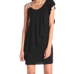 Betsy & Adam Ruffle Cocktail Dress